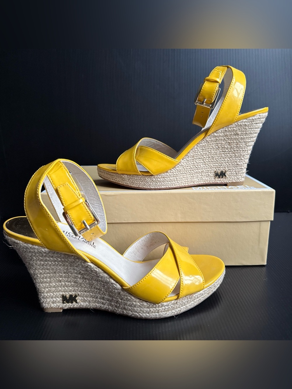 NIB Michael Kors Citrus Kami Ankle Strap Espadrille Sandal Women’s Size 9